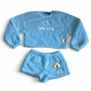 Faux Shearling Hello Kitty Pullover & Shorts Set